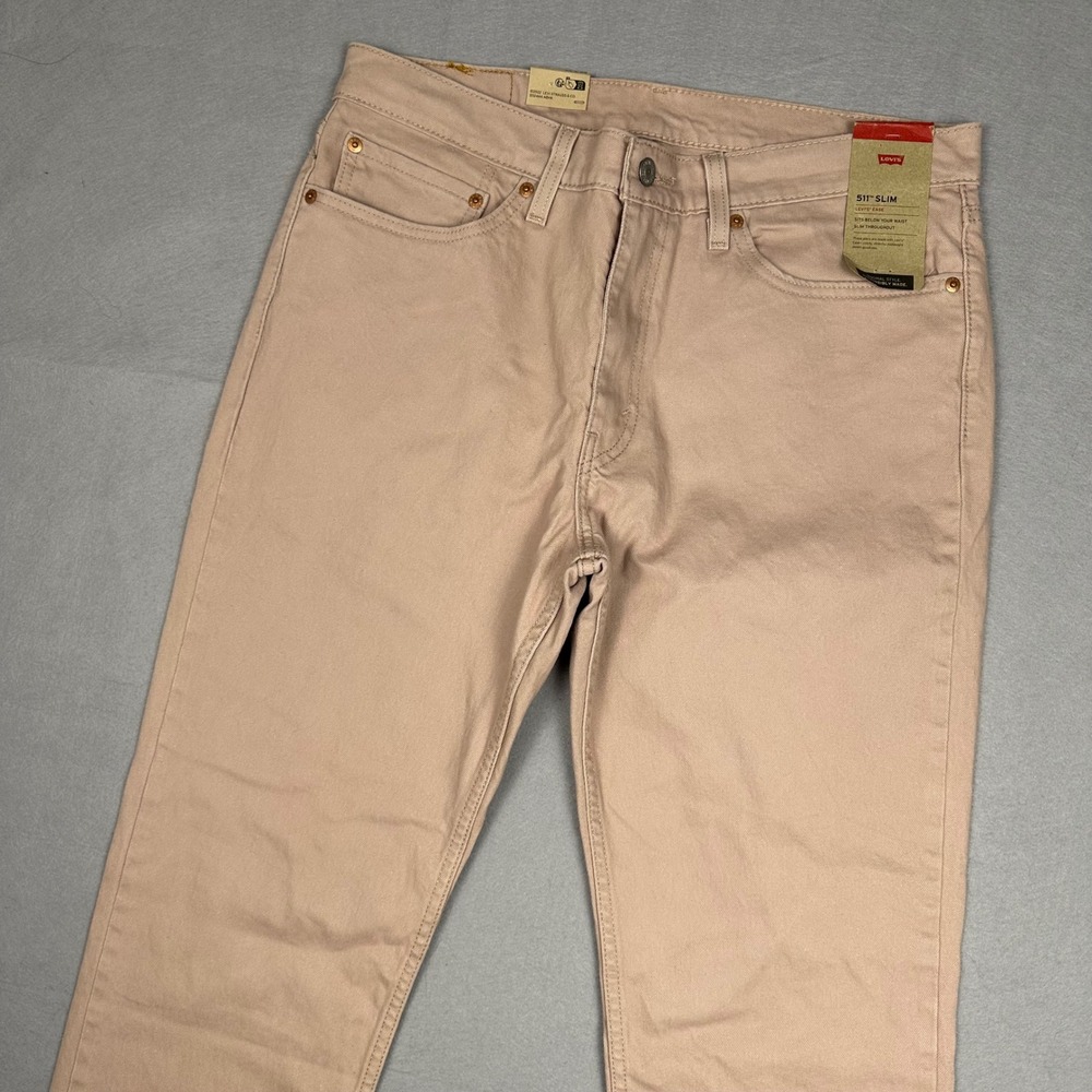 Levis 511 Slim Fit Jeans Mens 34x34 Pink Ease Stretch Denim New NWT